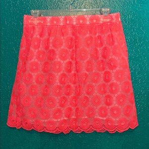 Lilly Pulitzer Floral Lace Coral Skirt